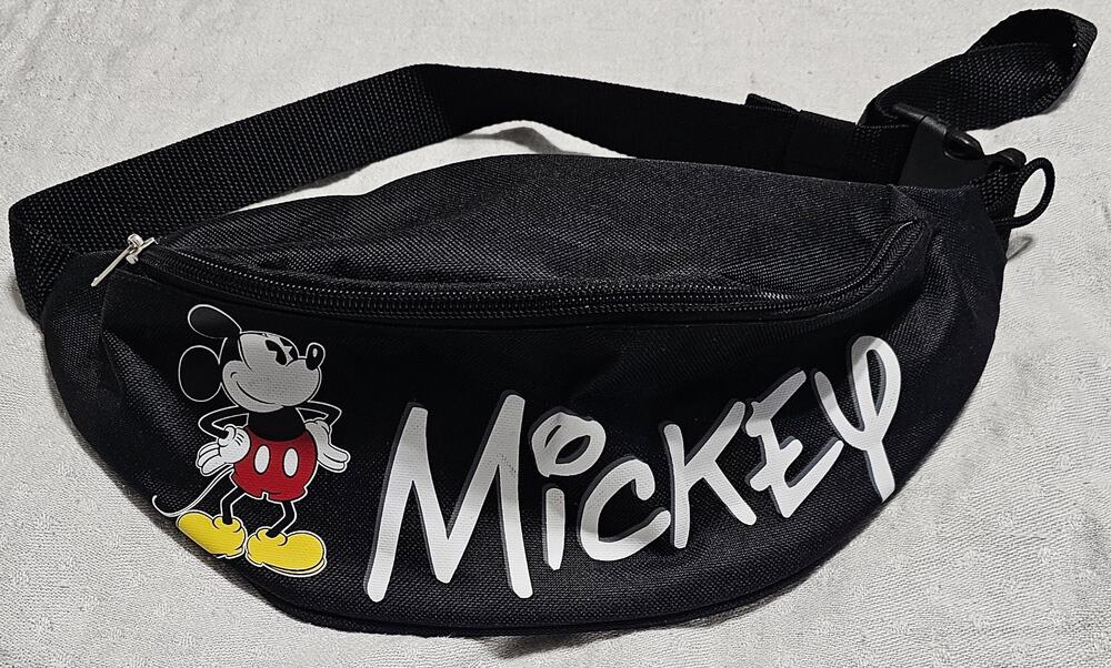 Disney Classic Mickey Mouse Fanny Pack Black Belt Waist Bag Theme Park Waist Bag